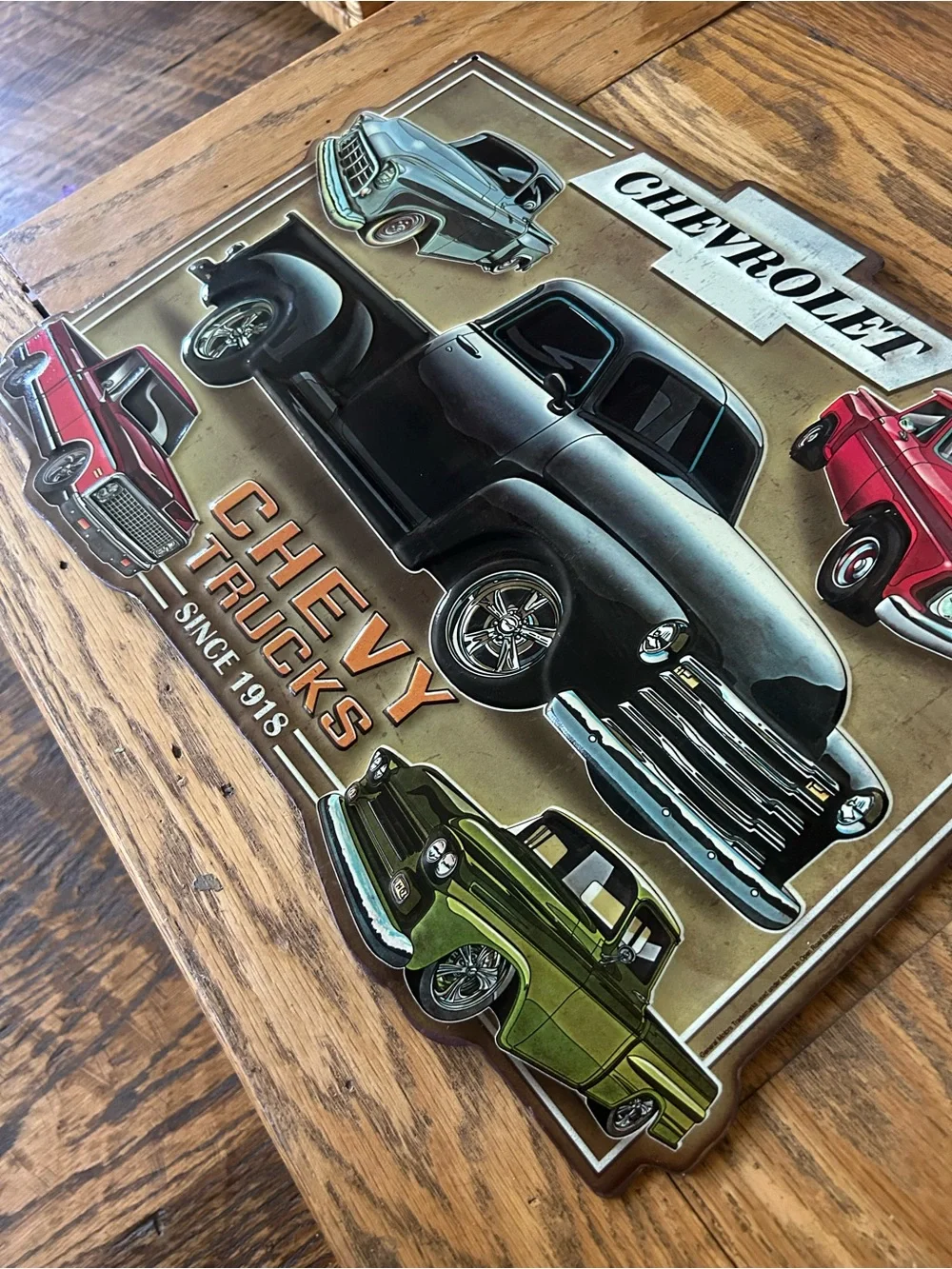NEW Metal Chevrolet Chevy Trucks Since 1918 Embossed Tin Sign Man Cave Garage